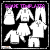 CLOTHES Shape Templates. Clipart shapes to write on. Frame