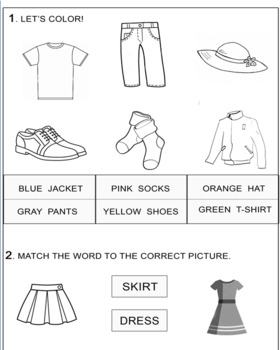 CLOTHES WORKSHEET by HEVELYN MARTINS