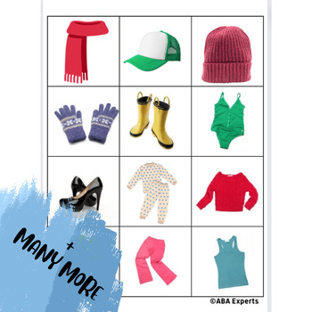 CLOTHING ID Flashcards: labels program for ABA /speech/ vocabulary - 33 ...