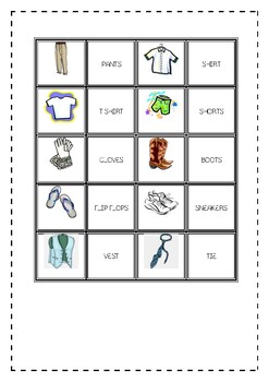 CLOTHING MEMORY GAME by Be a Busy Bee | TPT