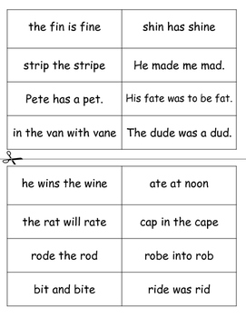 CLOVER syllables~ Closed to silent-e phrases for fluency by Block Your Way