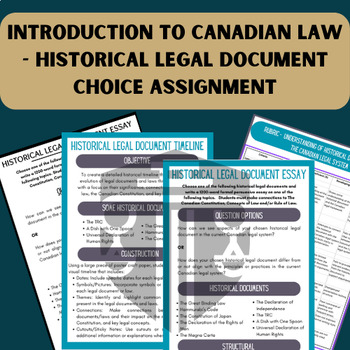 Preview of CLU3M Canadian Law Historical Document Choice Assignment