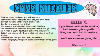 Preview of CMAS Riddles for Teachers