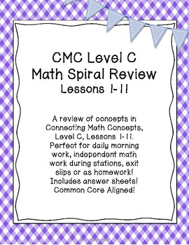 CMC Daily Spiral Review Math Level C Lessons 1-11 Printable, No Prep!