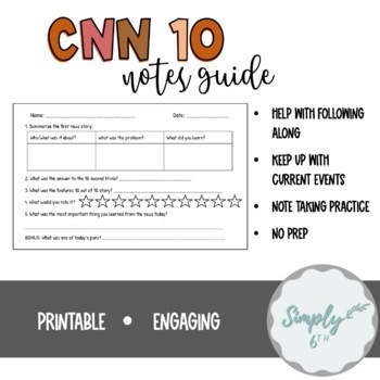 Preview of CNN 10 Notes Guide