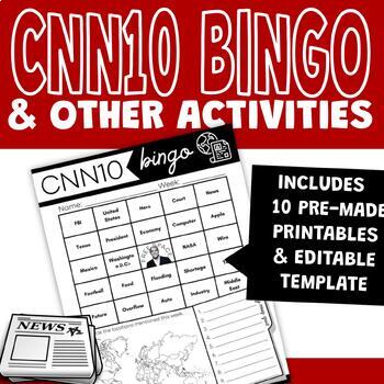Preview of CNN 10 Student News - Current Events Activity Worksheets - CNN10 BINGO