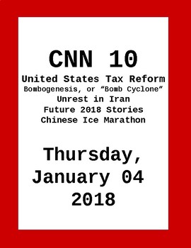 Preview of Look for FREE: CNN 10: Thursday January 04, 2018- NO PREP!