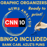 CNN 10 Worksheets, Graphic Organizers, Mapping, Bingo, Epi