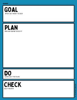 Preview of CO-OP Worksheets / Goal, Plan, Do, Check Rainbow Worksheets