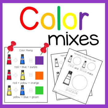 Preview of Art Activity COLOR MIXING WORKSHEETS and Posters