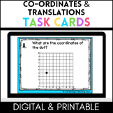 CO-ORDINATES & TRANSLATIONS TASK CARDS - Co-ordinates & Sl