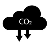 CO2, carbon dioxide icon on white background.