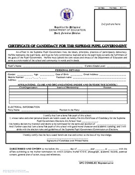 Preview of COC CERTIFICATE OF CANDIDACY