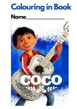 Preview of COCO FILM - Colouring in Book (24 pages), UK Spelling