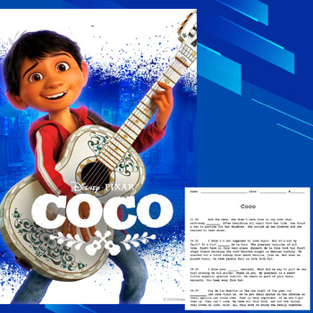 Preview of COCO - Movie Guide Q&A, Storyboard & Writing Frames