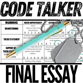 Preview of CODE TALKER (BY JOSEPH BRUCHAC) | Novel Study Final Unit Test | Essay Writing