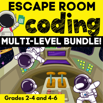 Preview of CODING ESCAPE ROOM Bundle! SCRATCH CODING Grades 2-6 Beginner to Intermediate!