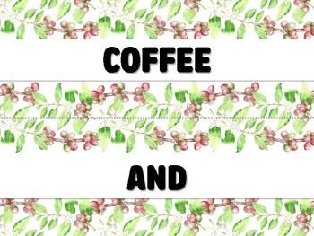 Preview of COFFEE AND KINDNESS MAKE THE WORLD GO ROUND. Coffee Bulletin Board Decor Kit