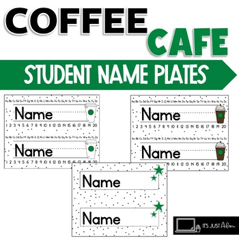 Starbooks Coffee Theme Desk Name s Name Plates Editable By It S Just Adam