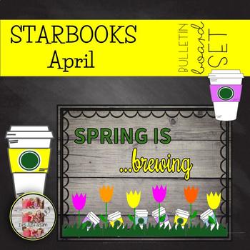 Preview of COFFEE THEMED April Spring Easter BULLETIN BOARDS STARBOOKS