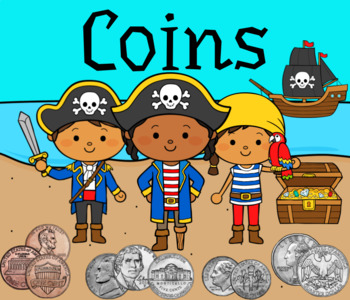 Preview of COINS & Pirates- Anchor charts, poem, and practice