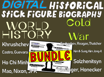 Preview of COLD WAR BUNDLE (H.S. World History) Google Doc Stick Figures