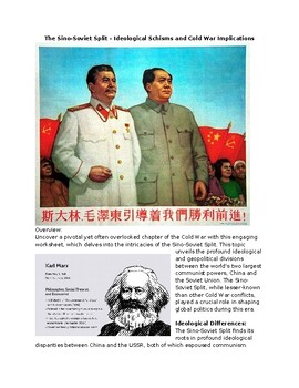 Preview of COLD WAR - Sino-Soviet Split Worksheet with KEY