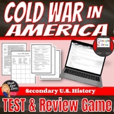 COLD WAR in America | TEST & Review Game | Editable | Prin