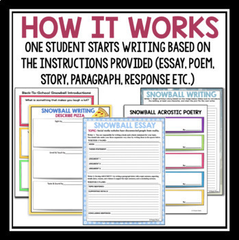 COLLABORATIVE WRITING BUNDLE: SNOWBALL WRITING by Presto Plans | TpT