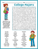 COLLEGE MAJOR Word Search Puzzle Worksheet Activity