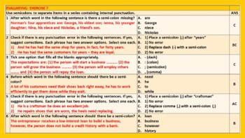 colons and semicolons punctuation worksheets with answers by john dsouza