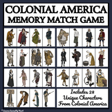 COLONIAL AMERICAN CHARACTERS - MEMORY MATCHING GAME