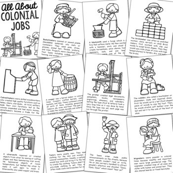 Download Colonial America Jobs Posters Coloring Book Pages American History Project