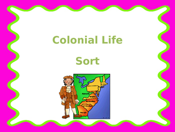 Preview of COLONIAL LIFE SORT