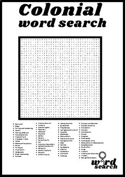 Preview of COLONIAL WORD SEARCH ACTIVITIES,PUZZLE