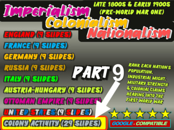Preview of IMPERIALISM, COLONIALISM, NATIONALISM -COLONIAL MAP ACTIVITY PART 9 of EPIC UNIT