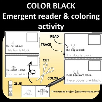 Preview of COLOR BLACK  Emergent reader & coloring activity for Special Educ,  Pre K & K