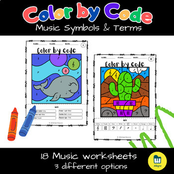 Preview of COLOR BY CODE - Music Symbols and Terms