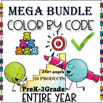 Preview of 50% OFF COLOR BY CODE BUNDLE FOR THE ENTIRE YEAR FOR ALL SEASON 25 PACKS!