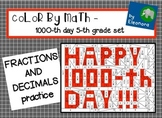 COLOR BY MATH  - - 5th grade 1000th day of school set - - 