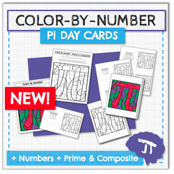 Preview of COLOR BY NUMBER Pi Day Card & Activity