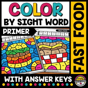 Preview of COLOR BY PRIMER SIGHT WORDS WORKSHEETS JUNE SHEET CODE COLORING PAGES