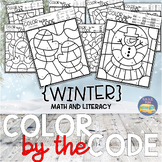 COLOR BY THE CODE -WINTER - Math and Literacy for Kindergarten