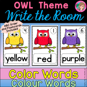 Preview of COLOR | COLOUR WORDS Write the Room OWLS Literacy Center