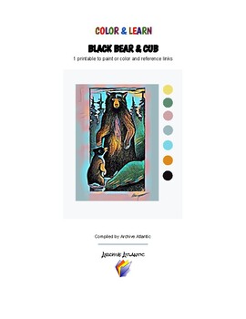 Preview of COLOR & LEARN - Black Bear & Cub