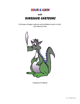 Preview of COLOR & LEARN with DINOSAUR CARTOONS