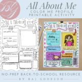 COLOR ME All About Me Profile | Back-to-School Printable |
