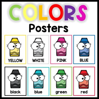 Preview of COLOR POSTERS | Crayons FLASH CARDS | Back to school Decor