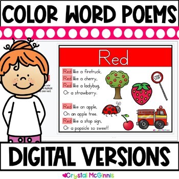 Preview of COLOR WORD Poems DIGITAL VERSIONS - GOOGLE SLIDES, POWERPOINT, COLORED PDF