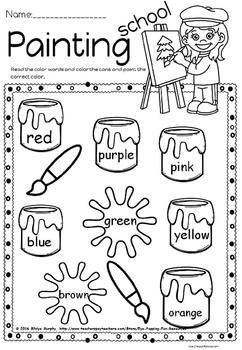 COLOR WORDS(FREE- FEEDBACK CHALLENGE) by Eye Popping Fun Resources